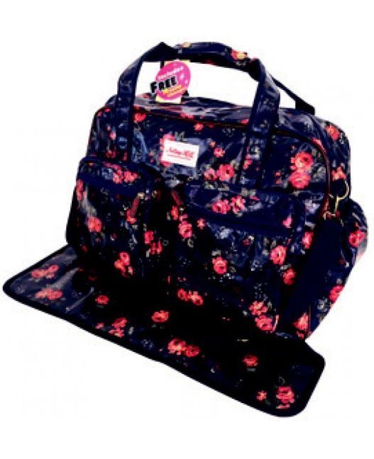 Notting Hill - Two Pocket Nappy Bag With Free Nappy Changer (Floral)
