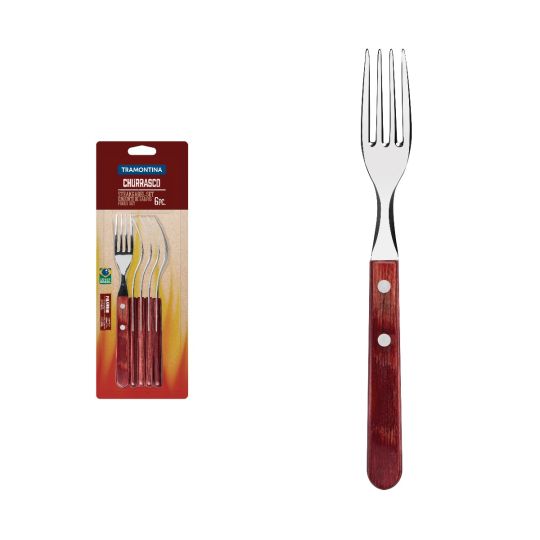 Tramontina - 6pcs Table Fork Set, Red