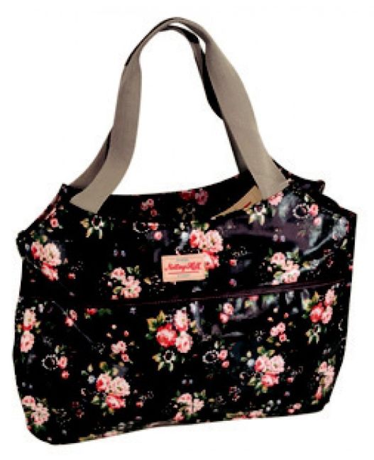 Notting Hill - Side Pocket Handle Handbag (Black Floral)