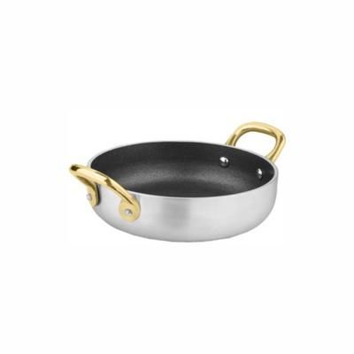 Regent - Cookware Non-Stick Aluminium Pan With 2 Brass Handles (220/175mm:Dx45mm)