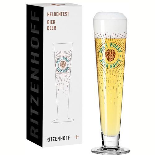 Ritzenhoff - Beer Glass 330 ml - Heldenfest Series, Design No. 12 - Don't Worry, Beer Hoppy