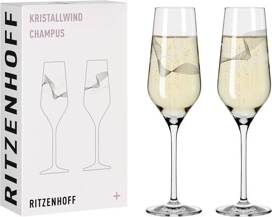 Ritzenhoff -  Kristallwind #2 Champagne Glass Set, Glass, 250 ml