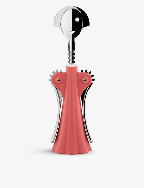 Alessi - Anna G. Corkscrew in Thermoplastic Resin, Pink and Chrome Plated Zamak
