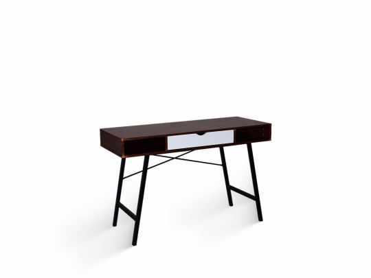 Linx - Kansas Work Desk - Dark Brown With White Drawers