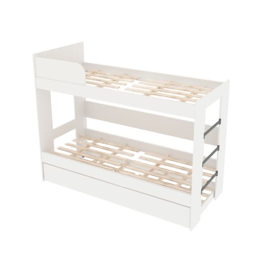 Linx -  Single Bed Bunk Bed with Guest Bed - White