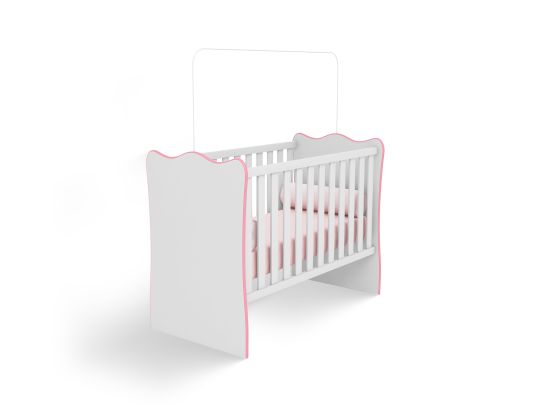 Linx - Doce Sonho Baby Crib - White with Pink Trim