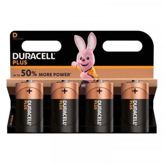 Duracell - Battery Plus D 4 Pk