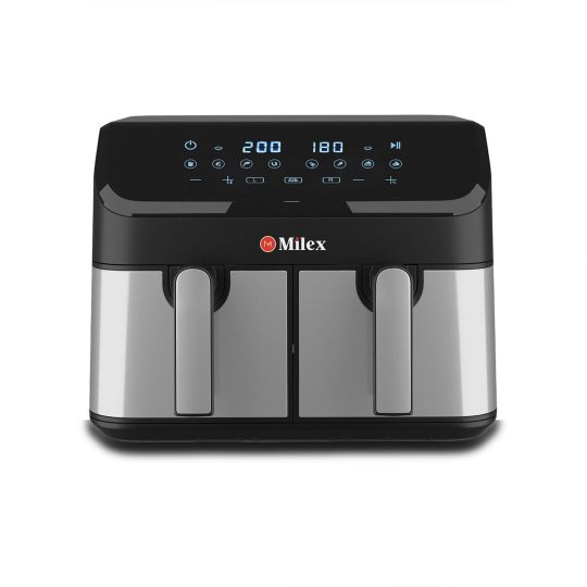 Milex - Silver Dual Air Fryer 9L