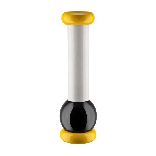 Alessi - Salt, Pepper and Spice Grinder in Beech-wood, Yellow, Black and White