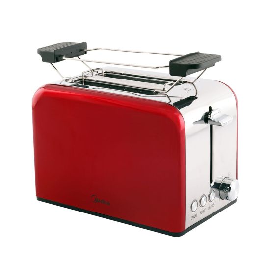 Midea - 2 Slice Toaster with Warming Rack - Red