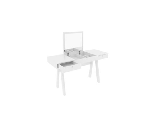 Linx - Dressing table with 2 drawer, Mirror, White