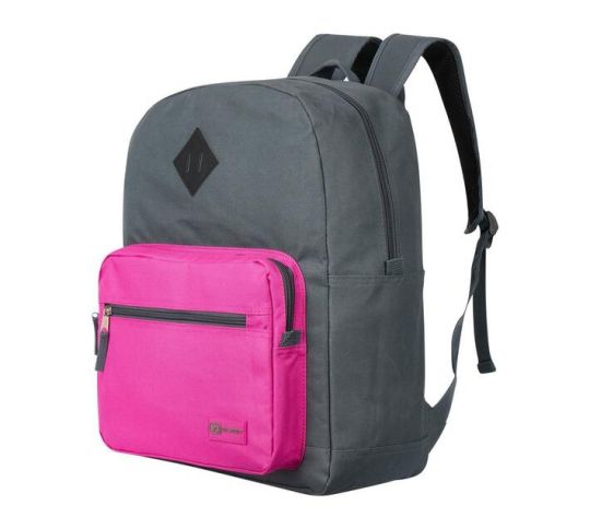 Quest - Colourtime Backpack Dark Grey/Pink (QT-1036-GRPK)