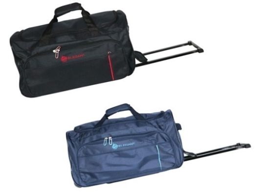 Elegant - Rolling Duffel Bag With Pull Out Handle (Navy)