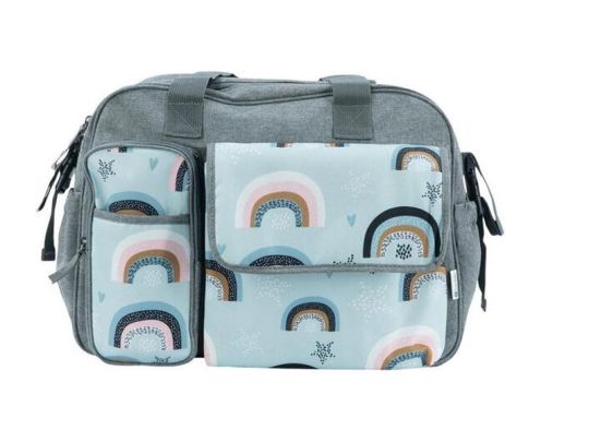 TotesBabe - Rainbow Diaper Bag - Grey 