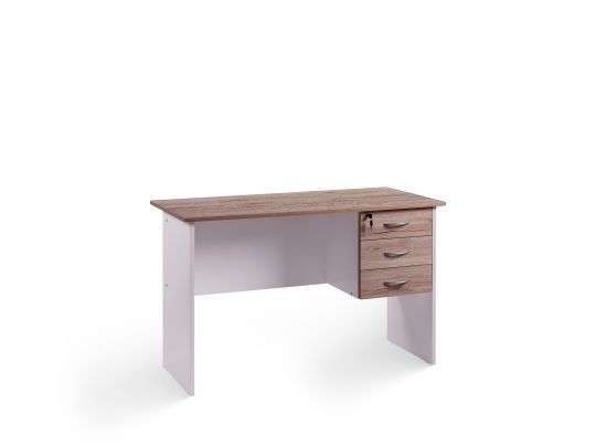 Linx - Solitude Work Desk 1200 Sanremo Oak and White