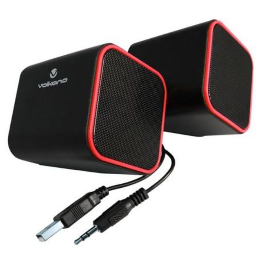 Volkano - Diamond Series USB Powered Speakers - Red