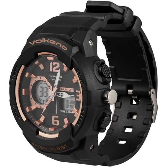 Volkano - Session Series Sports Watch - Black with Rose Gold