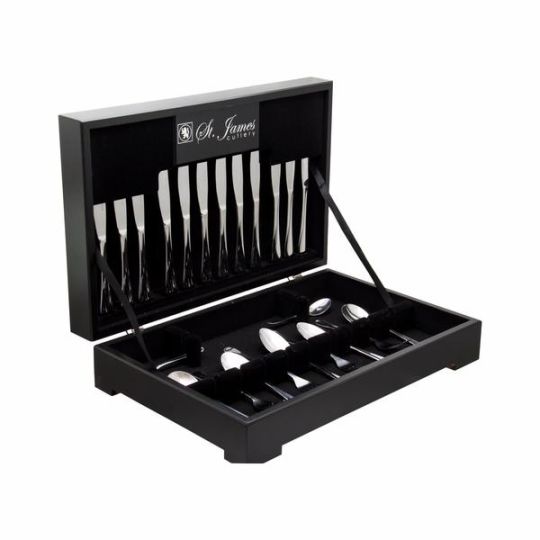 ST. James - Cutlery Oxford 88 Piece Sets in Wooden Canteen