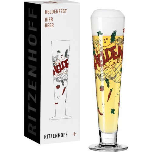 Ritzenhoff - Beer Glass 330 ml - Heldenfest Series, Design No. 13 - for Heroes at The Grill