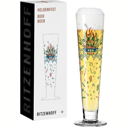 Ritzenhoff - Beer Glass 330 ml – Series Heldenfest, Motif No. 14 – BBQ and Beer