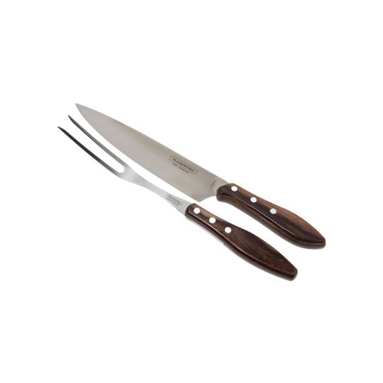 Tramontina - 2pcs Braai Set Fork and Knife, Brown