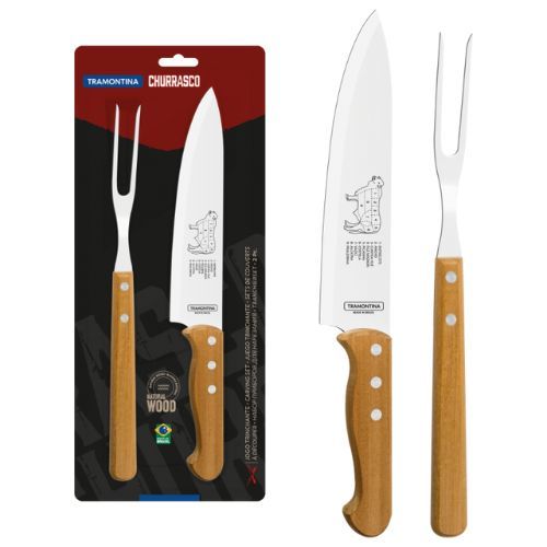 Tramontina - 2pc Carving Set (Blister Packaging) Natural Wood