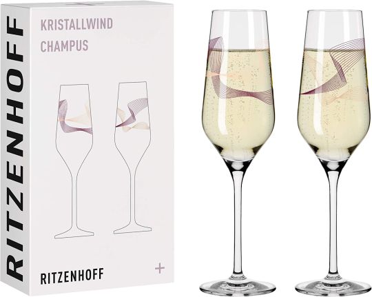 Ritzenhoff -  Kristallwind #1 Champagne Glass Set, Glass, 250 ml