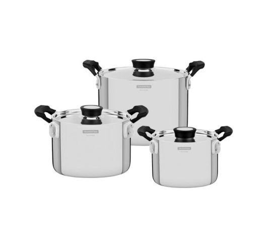 Tramontina - Grano Compact 6pc Stainless Steel Cookware Set
