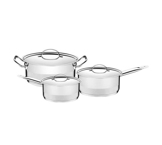 Tramontina - 6 pc. stainless steel cookware set with triple-ply bottom