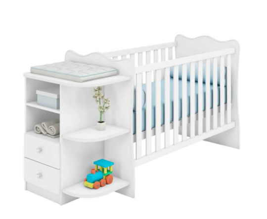 Linx -  Doce Sonho Baby Crib with Corner Chest - White