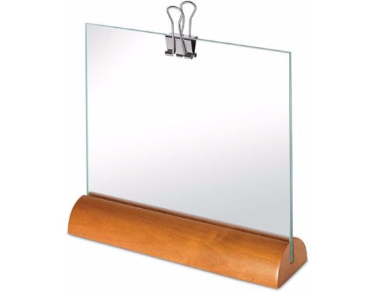 Alessi - Photo frame in Glass and Birch Wood with Clip