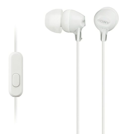 Sony In-Ear earphones With Mic - White (MDR-EX15APWZE)