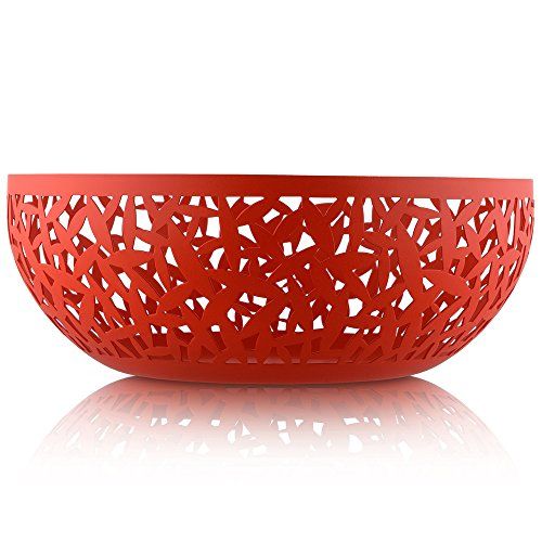 Alessi - Cactus Fruit Holder in Steel Coloured With Epoxy Resin, Red, 29 cm