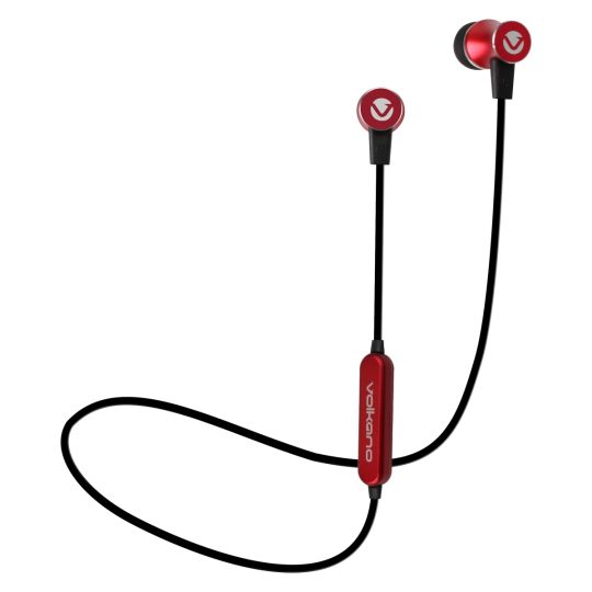 Volkano - Chromium B.T. Earphones with SD Card Reader - Red