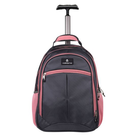 Volkano - Orthopaedic Trolley Backpack 27L - Dark Grey/ Pink